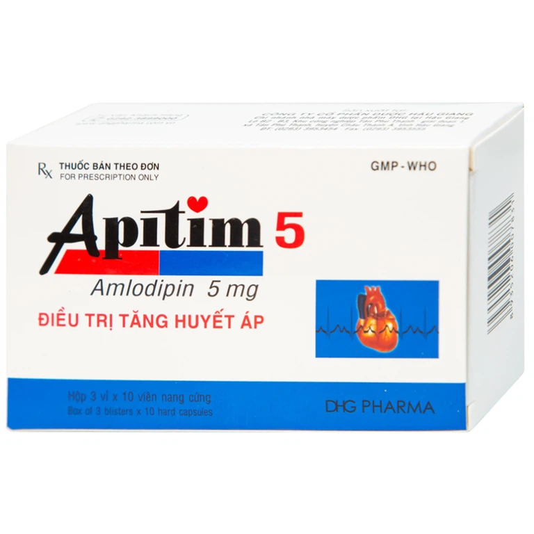 Apitim 5 DHG - điều trị tăng huyết áp (3 vỉ x 10 viên)